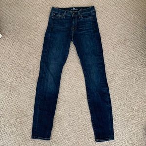 7 for all man kind dark wash skinny jeans.